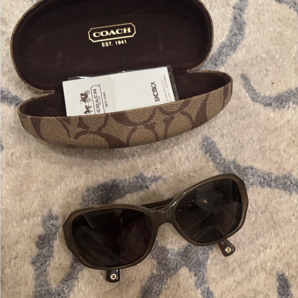 Coach Brown Monogram Sunglasses (They currently have prescription lenses.)